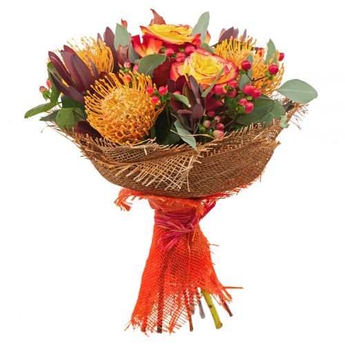 Флористический букет «Огненное сияние»