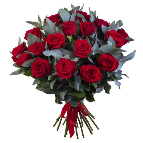 Монобукет из роз «Бордовая магия»