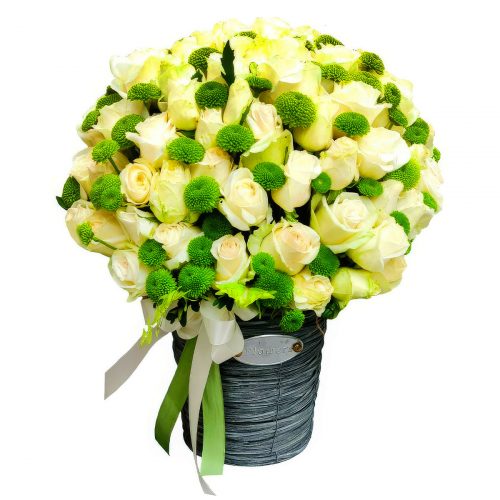 Ведро с цветами «Зеленый бриз»