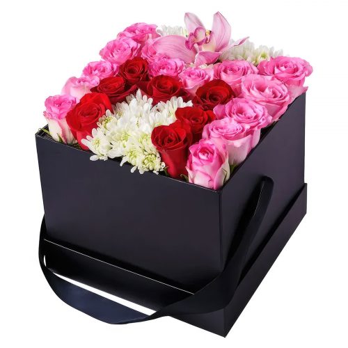 Цветы в коробке «Романтическая симфония»