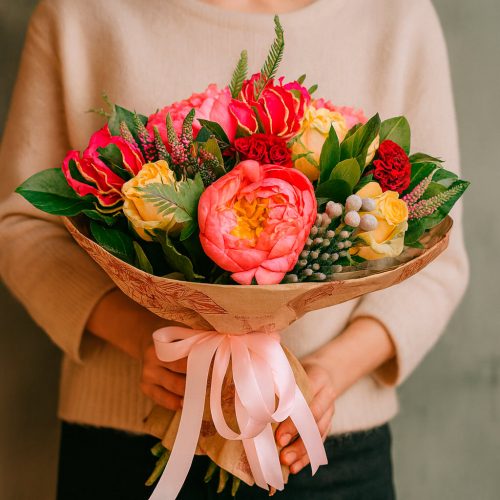 Авторский букет «Цветочный фонтан»