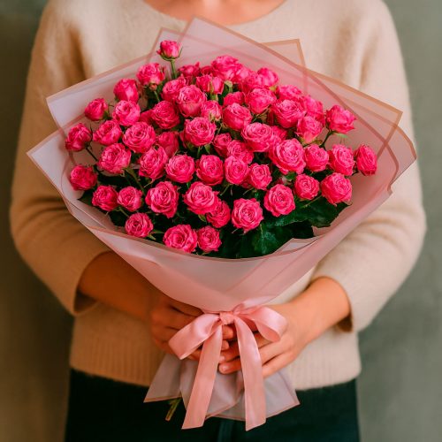 Букет цветов «Розовый свет»